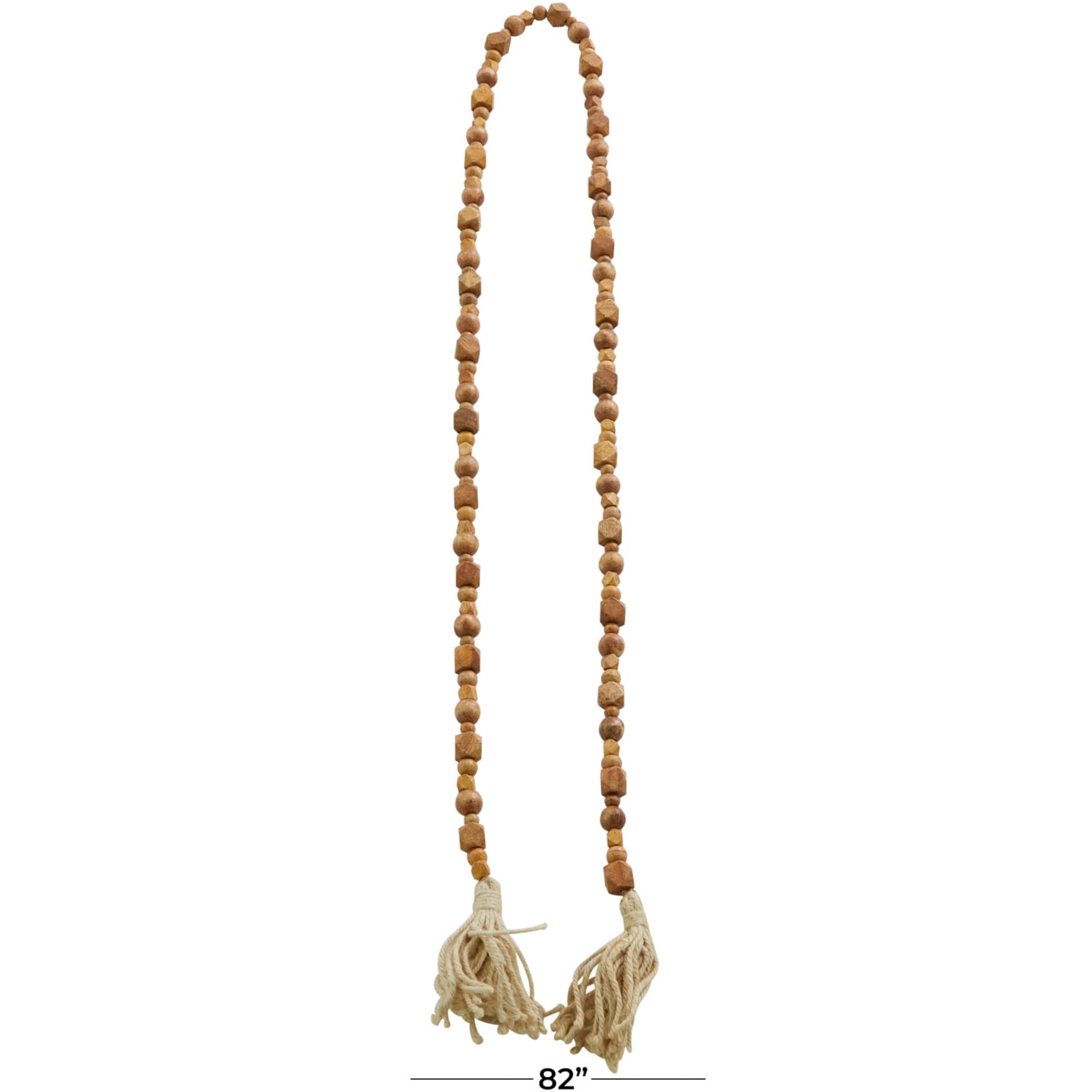 80" Geometric Wood Bead Garland with Tassels